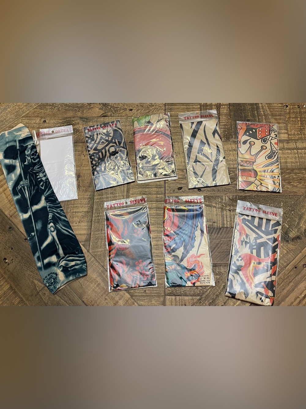 tattoo arm sleeves featuring various artistic designs set of 8